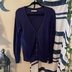 Old Navy Knit Indigo Button-Up Cardigan